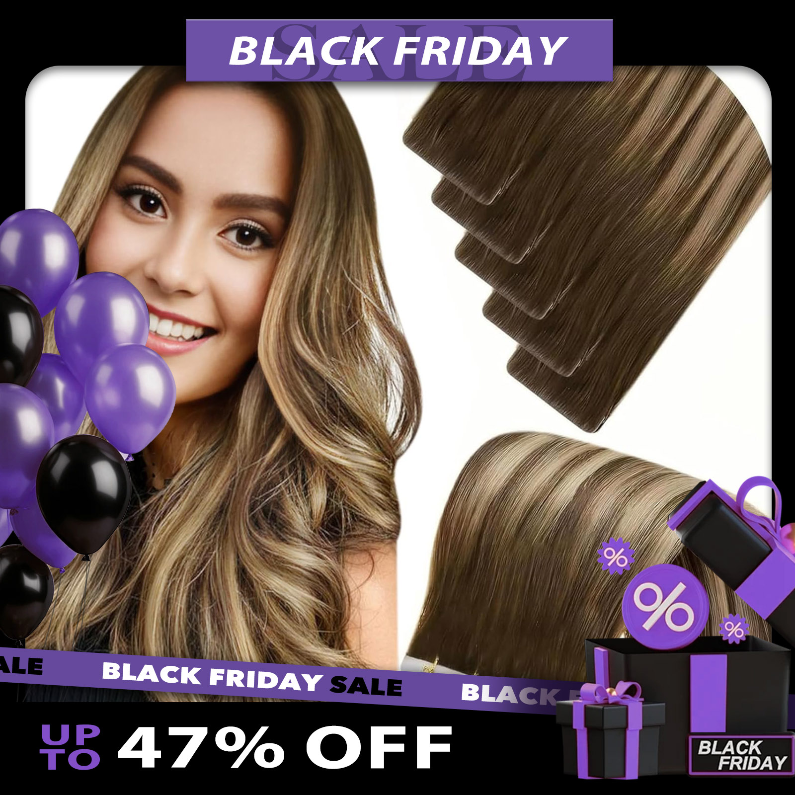 Invisible Tape In Extensions Real Hair - LaaVoo Görünmez Enjeksiyon Bandı Saç Uzatma
