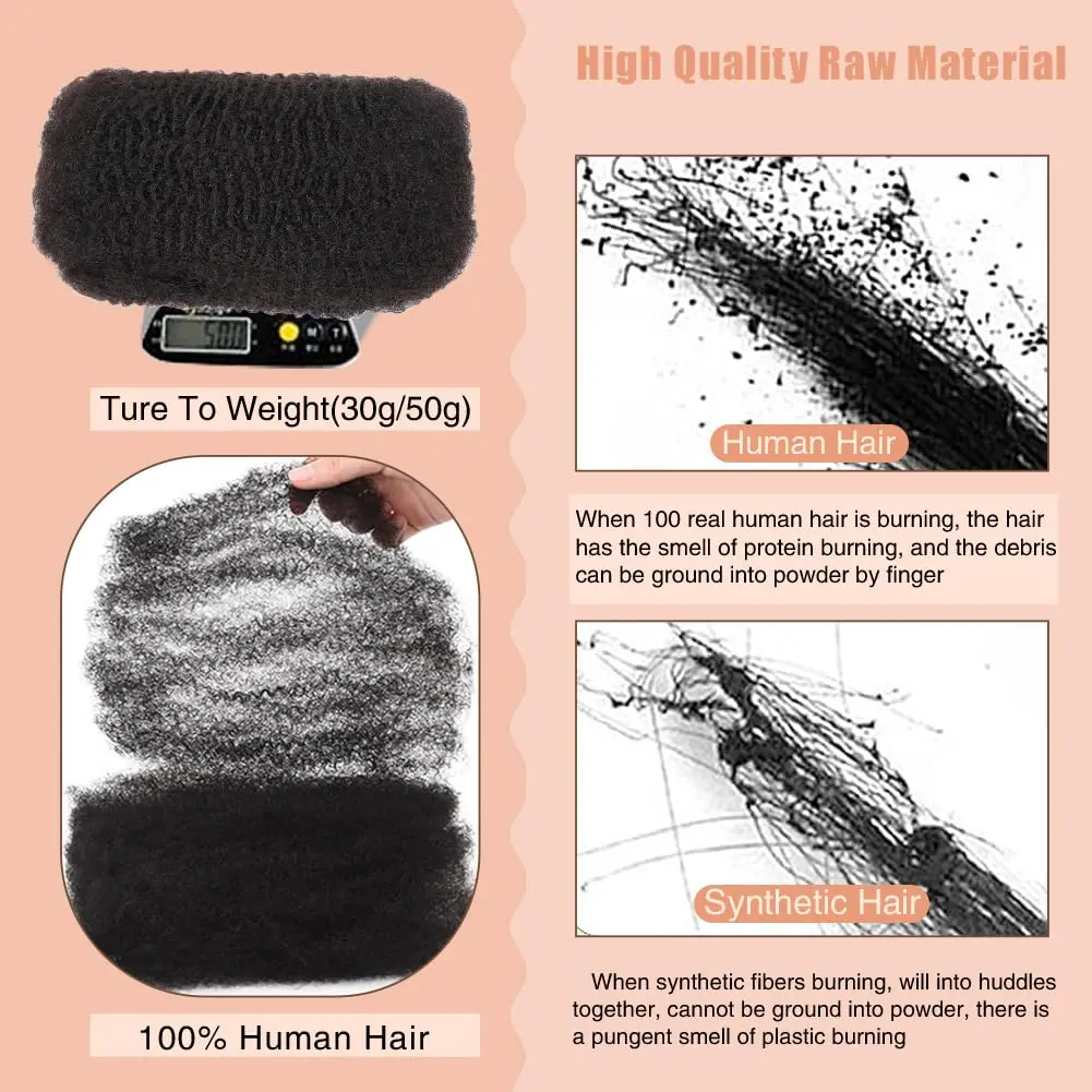 30g/50g 4C Afro Kıvırcık Toplu - Water Wave Bulk Human Hair For Braiding incelemesi ve fiyatı
